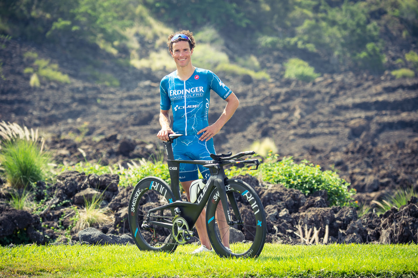 Andres Raelert et son Cube Aerium C:68 quelques jours avant le départ de l'Ironman de Kona.