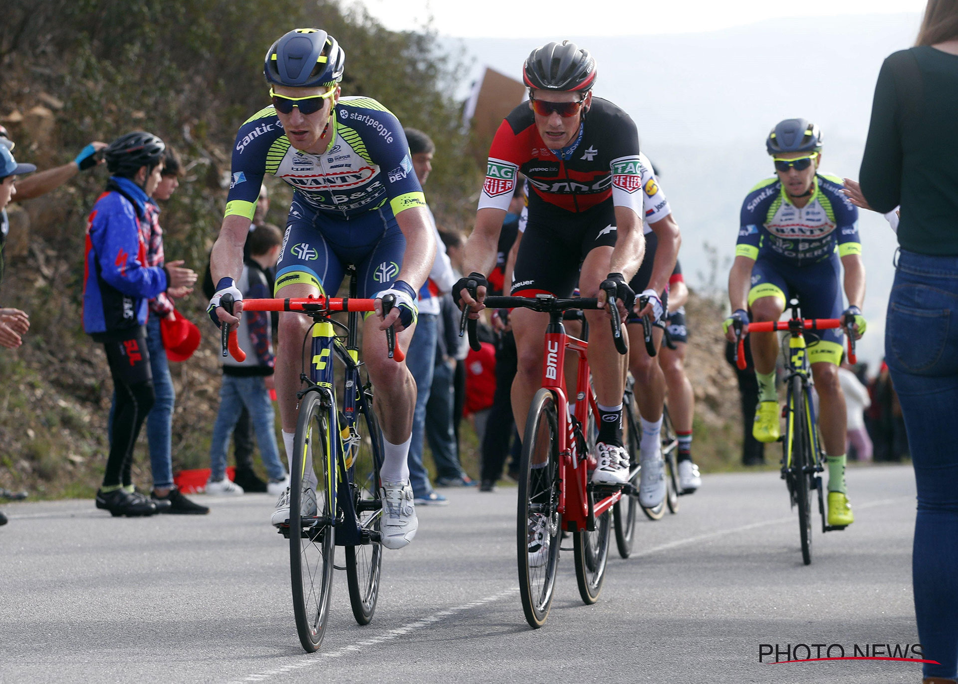 Frederik Backaert dans l'échappée de la Volta ao Algarve au guidon de son Cube Litening C:68. © Photo News