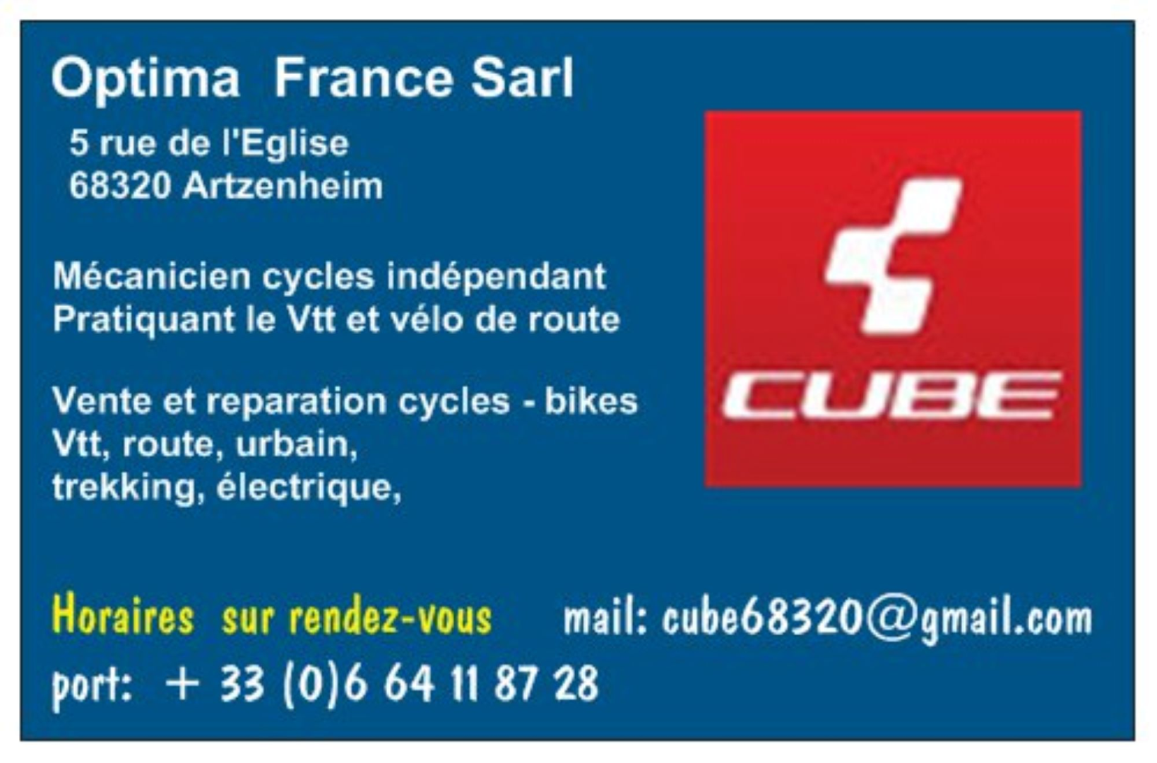 Photo du magasin OPTIMA FRANCE BIKES